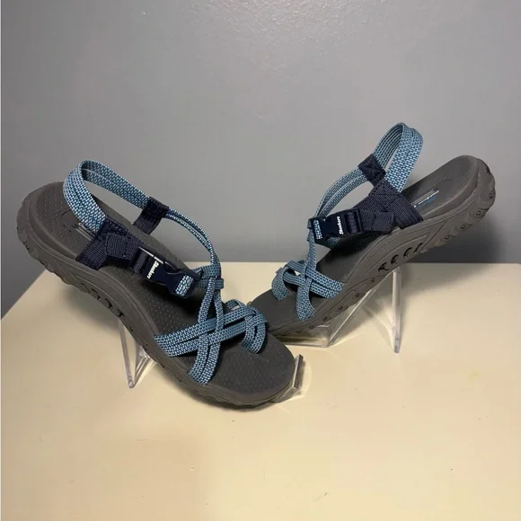 Skechers Blue and Gray Strappy Sandals Womens 7 - Picture 4 of 6
